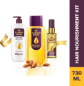 BAJAJ Almond Drops Hair Nourishment Kit - Almond Drops Hair Oil 350ml + Shampoo 340ml + Serum 50ml (3 Items in the set)