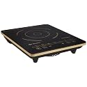 Bajaj Magnifique 2000W Induction Cooktop with Insect Protection &amp; Pan Sensor Technology | 7-Auto Cook Indian Menus | Polished Glass with Premium Dual Tone | Touch Buttons | Black &amp; Gold Electric Stove