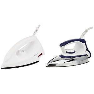 bajaj majesty dx 11 1000-watt dry iron bluewhite amp majesty dx 6 1000-watt dry iron white combo