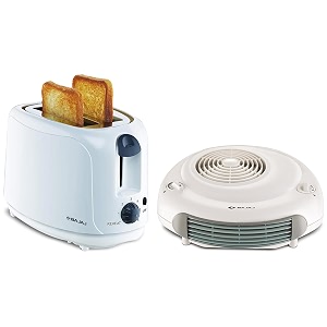 bajaj majesty rx11 2000 watts heat convector room heater white amp bajaj atx 4 750-watt pop-up toaster white electric toaster