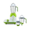 Bajaj Twister Fruity 750W Mixer Grinder with 3 Jars, White/Green, 750 Watt