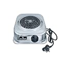 BAJAJ VACCO Electric Coil Hot Plate, 1250 Watt, Stainless Steel Body, with Regulator, ISI Marked Theeta Coil Element, Silver New