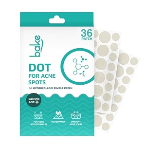 bake 2 salicylic acid hydrocolloid pimple patches 36 dots  absorbs oil prevents acne  waterproof patches  for acne acne marks acne prone skin - 36 dots