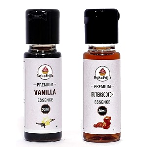 bakefrillz vanilla and butterscotch 30 ml x 2 food flavor essence combo for cake baking ice creams puddings cookies