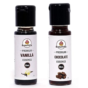 bakefrillz vanilla and chocolate food flavor essence 30 ml x 2 for cake baking ice creams puddings cookies