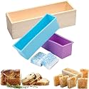 Silicone Soap Loaf Mold with Wooden Box &amp; Divider Kit for Handmade Soap Making, Cold Process Soap, Loaf Soap Molding, Reusable Non-Stick Food Grade Silicone Mold for DIY Soap Craft &amp; Baking