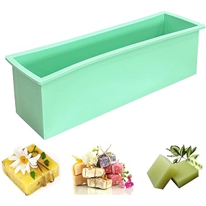 large rectangle silicone loaf mold  food grade non-stick flexible mold for homemade cakes bread chocolate bars soap making mousse desserts candles amp resin crafts
