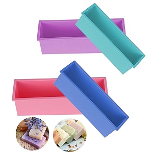 silicone loaf mold set of 4  food grade non-stick rectangular molds for bread loaf cake chocolate bars soap making candy fudge ice cream resin art amp diy crafts  flexible reusable bakeware