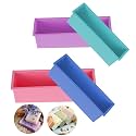 Silicone Loaf Mold Set of 4 | Food Grade Non-Stick Rectangular Molds for Bread, Loaf Cake, Chocolate Bars, Soap Making, Candy, Fudge, Ice Cream, Resin Art &amp; DIY Crafts | Flexible Reusable Bakeware