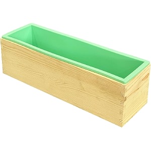 silicone loaf mold with wooden support box  food grade non-stick rectangle baking mold for bread cakes soap making chocolate mousse candle amp resin crafts  reusable flexible diy mold