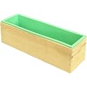 Silicone Loaf Mold with Wooden Support Box | Food Grade Non-Stick Rectangle Baking Mold for Bread, Cakes, Soap Making, Chocolate, Mousse, Candle &amp; Resin Crafts | Reusable Flexible DIY Mold