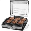 Baker's Friend Smokeless Indoor Grill with Removable Plates, Portable BBQ Grill, Electric Grill Indoor, Indoor Grills Electric Smokeless, Cooking & Grilling Gifts, Recipes Included, Graphite