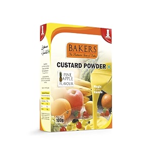 bakers custard powder  pineapple flavor  100g x 4 400g  contains no eggs  long shelf life  makes smooth creamy testy amp juicy custard  quick amp easy to make best for fruit salads amp puddings