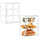 Bakery Display Case, 3 Layer Clear Acrylic Pastry Display Case, 2 Pack