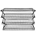 Baking Cooling Racks 4-Tier Stacking, Food Cooling Shelf Iron Wire Foldable, Outdoor Stand Grill Portable Picnic Camping, Kitchen Oven Duty Heavy
