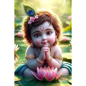 bal krishna poster for room living room posters for bedroom mandir room walls 12 x 18 inchesmulticolor - paper