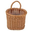 Balacoo Wall Hanging Basket, Woven Imitation Rattan Storage Basket, Hanging Flower Basket for Kitchen Wall Decor, 10.03 X 6.29 X 6.29 Inch, Brown