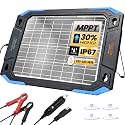 BALDR 12V Solar Battery Charger, 13W Waterproof Dual Sided Battery Maintainer, IP67 MPPT Trickle Charger for Car, Trailer, Lawn Mower, Boat