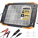 BALDR 12V Solar Battery Charger, 13W Waterproof Dual Sided Battery Maintainer, IP67 MPPT Trickle Charger for Car, Trailer, Lawn Mower, Boat