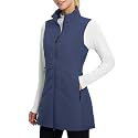 baleaf Women's Long Puffer Running Vest Fleece Winter Jacket