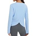 baleaf Women's Long Sleeve Workout Tops Quick Dry Shirts Split Back