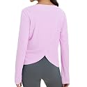 baleaf Women's Long Sleeve Workout Tops Quick Dry Shirts Split Back