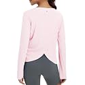 baleaf Women's Long Sleeve Workout Tops Quick Dry Shirts Split Back