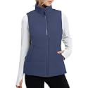 baleaf Women's Running Puffer Vest Lightweight Winter Warm Vests Water Resistant Sleeveless Puffer Jackets