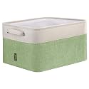BALEINE 1 Pack Fabric Closet Storage Bins for Shelves, Linen Closet Organizers and Storage, Decorative Baskets for Organizing, Shelf, Clothes, Home, Office (Green, 12"x8"x8")
