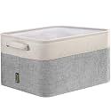 BALEINE 1 Pack Fabric Closet Storage Bins for Shelves, Linen Closet Organizers and Storage, Decorative Baskets for Organizing, Shelf, Clothes, Home, Office (Grey, 15''x11''x9.5'')