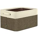 BALEINE 1 Pack Fabric Closet Storage Bins for Shelves, Linen Closet Organizers and Storage, Decorative Baskets for Organizing, Shelf, Clothes, Home, Office (Brown, 12"x8"x8")