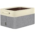 BALEINE 1 Pack Fabric Closet Storage Bins for Shelves, Linen Closet Organizers and Storage, Decorative Baskets for Organizing, Shelf, Clothes, Home, Office (Grey, 12"x8"x8")