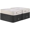 BALEINE 2 Pack Fabric Closet Storage Bins for Shelves, Linen Closet Organizers and Storage, Decorative Baskets for Organizing, Shelf, Clothes, Home, Office (Black, 15"x11"x9.5")
