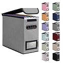 BALEINE File Organizer Box with Lid, Collapsible Hanging File Storage Box