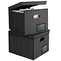 BALEINE File Organizer Box with Lid, Collapsible Hanging File Storage Box