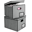 BALEINE File Organizer Box with Lid, Collapsible Hanging File Storage Box