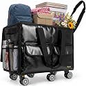 BALEINE Reusable Grocery Bag on Wheels, Foldable Rolling Tote Bag