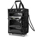 BALEINE Reusable Grocery Bag on Wheels, Foldable Rolling Tote Bag