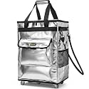 BALEINE Reusable Grocery Bag on Wheels, Foldable Rolling Tote Bag