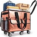 BALEINE Reusable Grocery Bag on Wheels, Foldable Rolling Tote Bag
