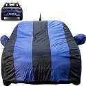Autofact Baleno Dustproof Car Cover with Mirror &amp; Antenna Pockets, Royal Blue Stripes, Taffeta Polyster,Triple Stitched, Compatible with Maruti Baleno Car Cover (2015 to 2024), Baleno Car Accessories