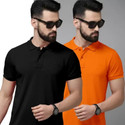 balker merka Solid Men Polo Neck Black