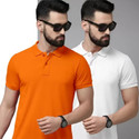 balker merka Solid Men Polo Neck White