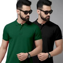 balker merka Solid Men Polo Neck Black