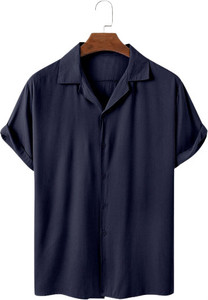 balkrishna creation men regular fit solid cut away collar casual shirt