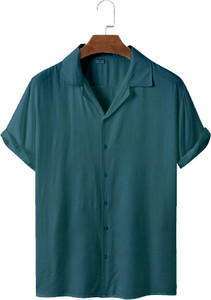balkrishna creation men regular fit solid cut away collar casual shirt