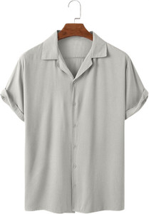 balkrishna creation men regular fit solid cut away collar casual shirt