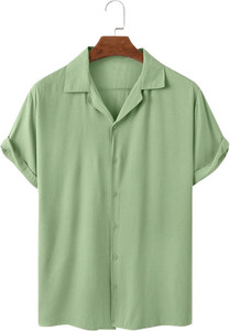 balkrishna creation men regular fit solid cut away collar casual shirt