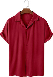 balkrishna creation men regular fit solid cut away collar casual shirt