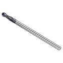 Ball Nose End Mill, 2mm Radius 4mm Shank 100mm Length, AlTiN Coated P05 Carbide 2 Flutes Milling Cutter CNC Router Bit - (Applications: for Stainless Steel Hardened Steel)
